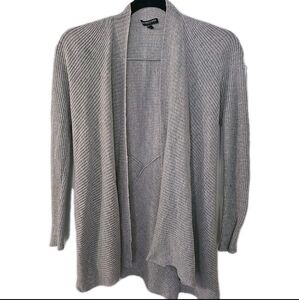 Eileen Fisher Womens Size Medium Wool Open Front Gray Cardigan